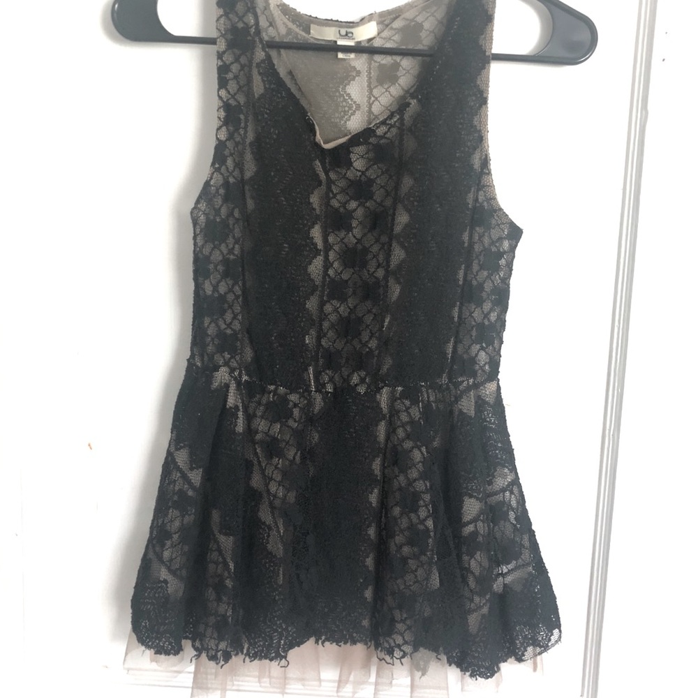 Black sheer lace top
